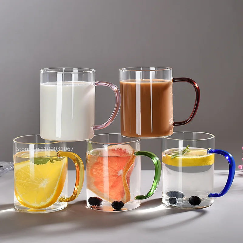 Glass Round Handle Cup