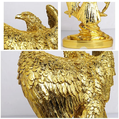 DecorBites™ Golden Eagle Wings Spread Resin Statue Home & Office Decor Art Craft