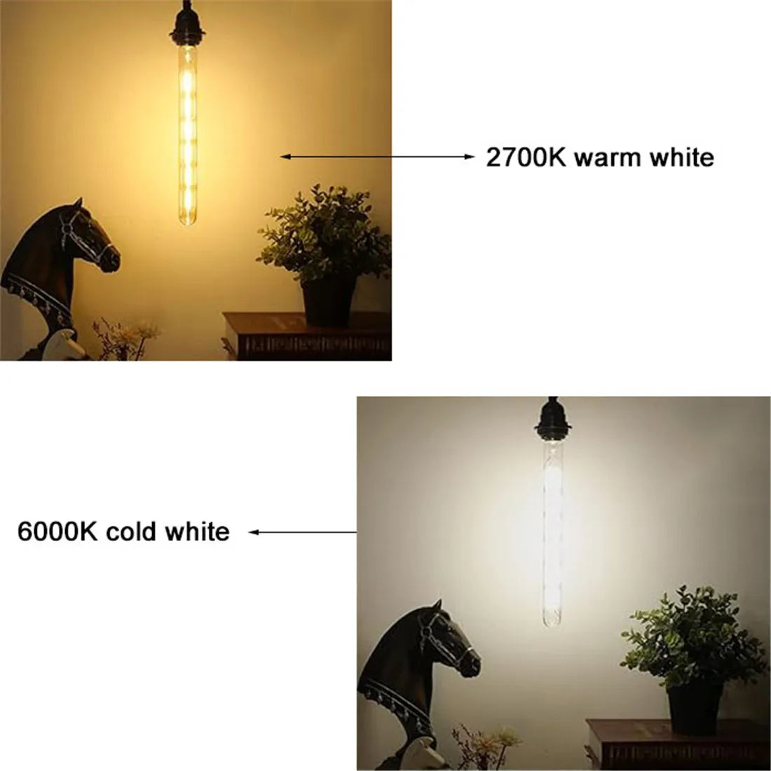 Bombilla de filamento LED tubular Edison Decorbites™ 6000K T10 T185 T225 T30 T300 4W 6W 8W