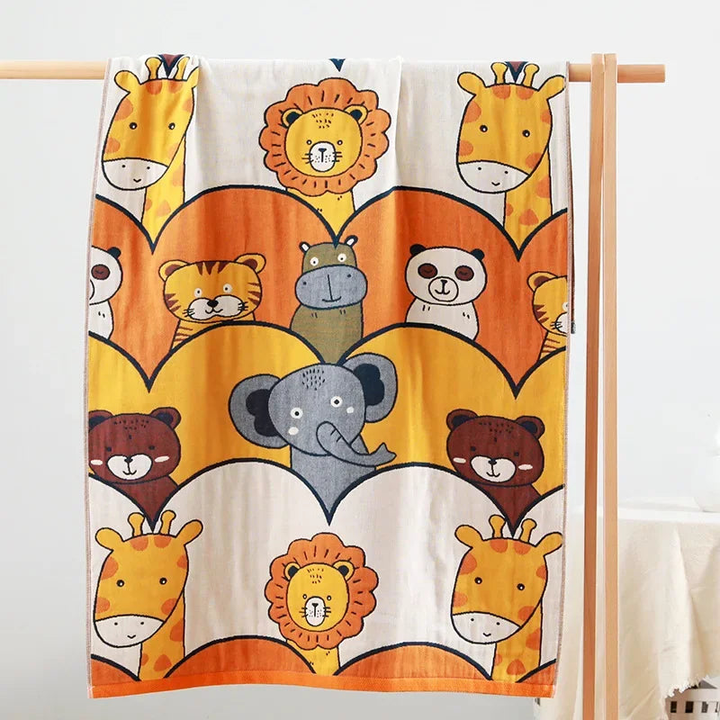 DecorBites™ Kids' Cute Cats Cotton Gauze Bath Towel