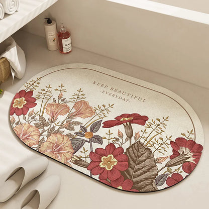 Decobites Velvet Bathroom Mat: Soft, Non-slip, Super Absorbent Bath Rug for Quick Drying