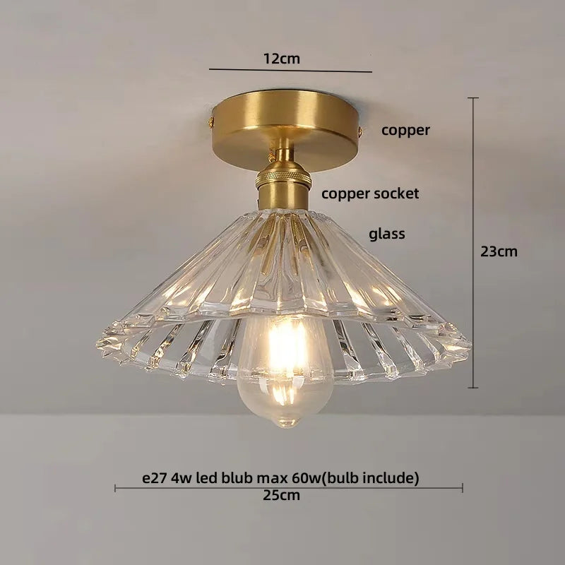 DecorBites™ Amber Glass LED Ceiling Lights Modern Nordic Kitchen Living Room Lighting