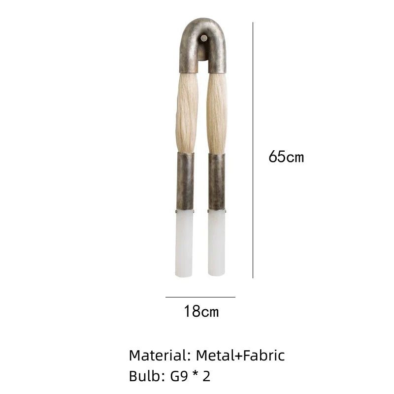 DecorBites™ HORSEHAIR Wall Lamp Old Gold Silver Black Metal Cloth Light