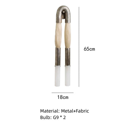 DecorBites™ HORSEHAIR Wall Lamp Old Gold Silver Black Metal Cloth Light