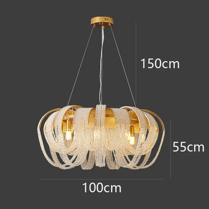 DecorBites™ Crystal Chandelier: Luxury Living Room and Bedroom Pendant Light Fixture