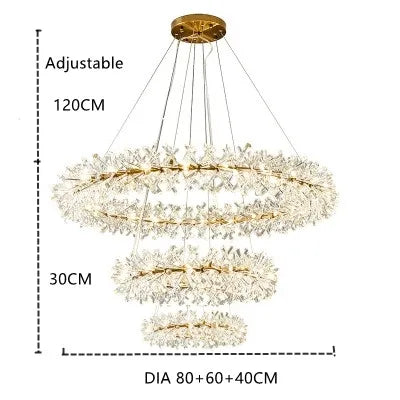 DecorBites™ Crystal Flower Chandelier: Nordic Luxury Lighting for Home Decor & Restaurant