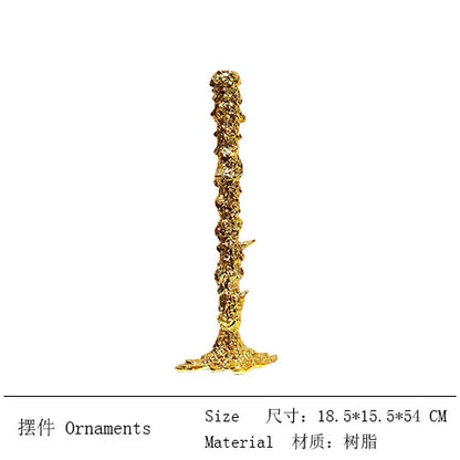 DecorBites™ Golden Candlestick Holder Resin Plated Melt Shape for Wedding & Home Decor