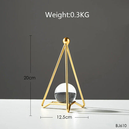 DecorBites™ Bola de Cristal Artesanal: Decoración Nórdica Moderna de Metal, Ligeramente Lujosa, para el Hogar y el Mueble de TV