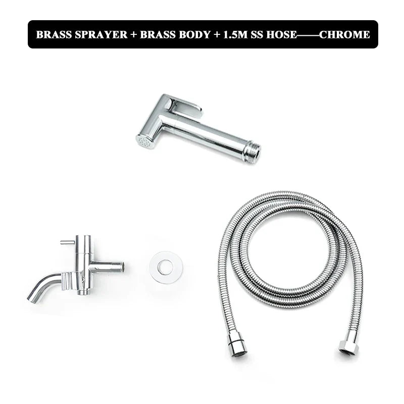 DecorBites™ Brass Dual Purpose Bidet Faucet Set for Bathroom Sprayer and Shower
