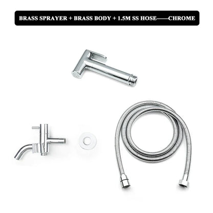 DecorBites™ Brass Dual Purpose Bidet Faucet Set for Bathroom Sprayer and Shower