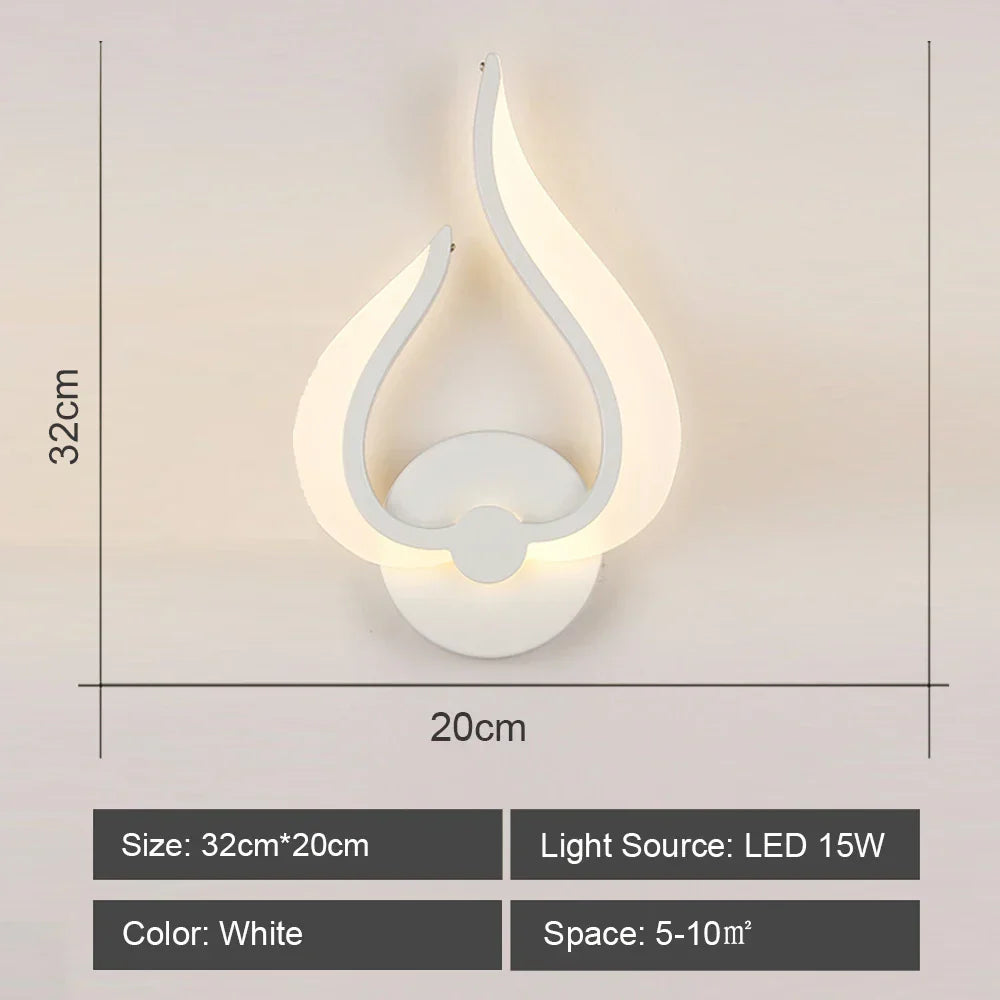 DecorBites™ LED Wall Sconce Light Acrylic Lamp for Bedroom Corridor Chandelier Style