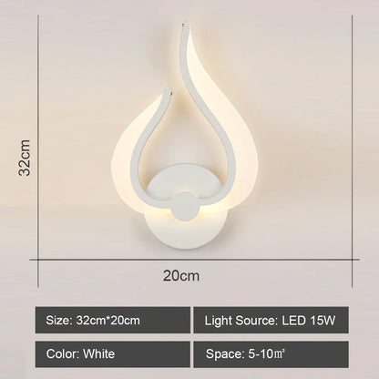 DecorBites™ LED Wall Sconce Light Acrylic Lamp for Bedroom Corridor Chandelier Style