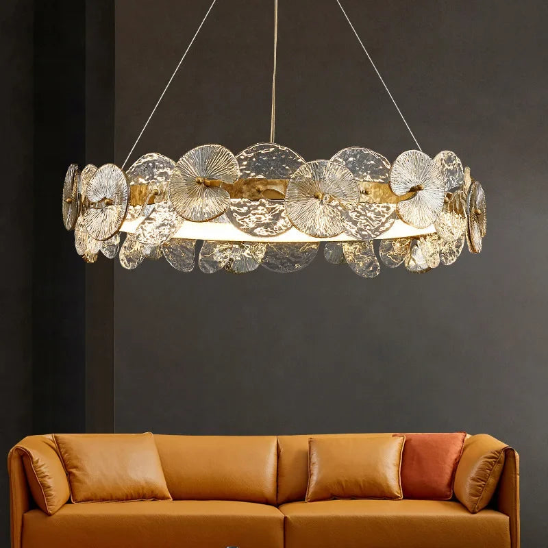 DecorBites™ Glass Flower LED Chandelier for Living Room Bedroom Kitchen Dining Ceiling Lights