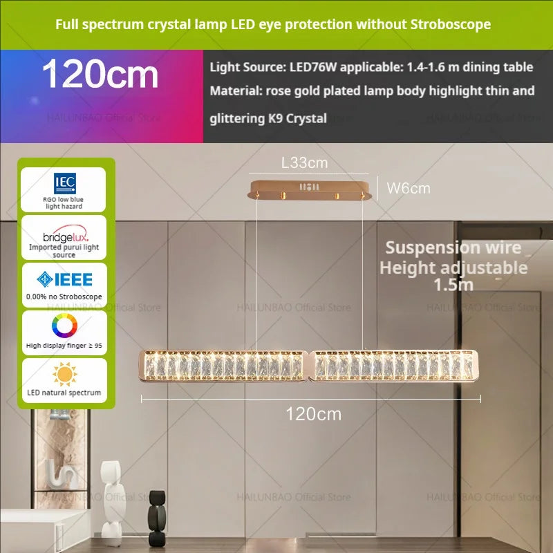 DecorBites™ Light Luxury Crystal Chandelier for Elegant Living & Dining Atmosphere