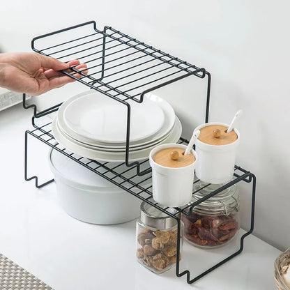 DecorBites™ Kitchen Organizer Rack for Dishes, Spice Jars, and Seasoning Bottles