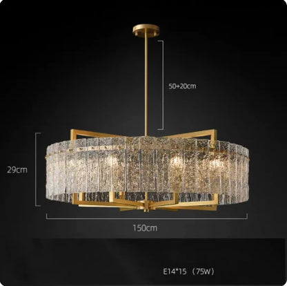 DecorBites™ Dimmable LED Copper Glass Chandelier for Living Room