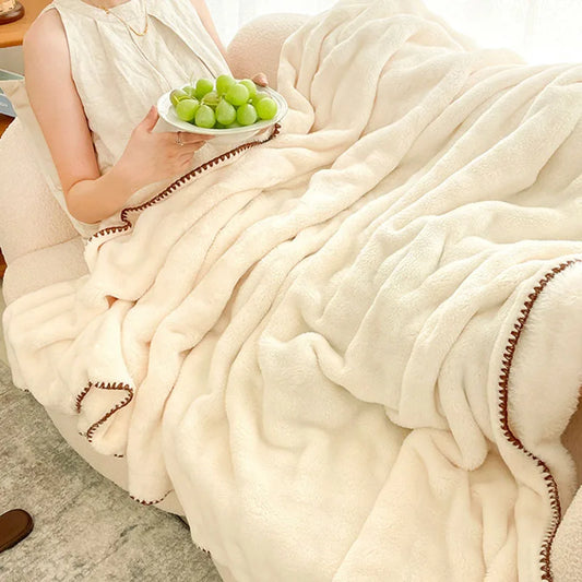 DecorBites™ Bubble Velvet Woolen Sofa Blanket - Soft & Warm Multi-Purpose Cover