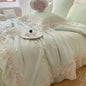 Decobites French Wedding Lace Ruffles Bedding Set