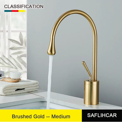 Brushed Gold Bathroom Basin Faucet