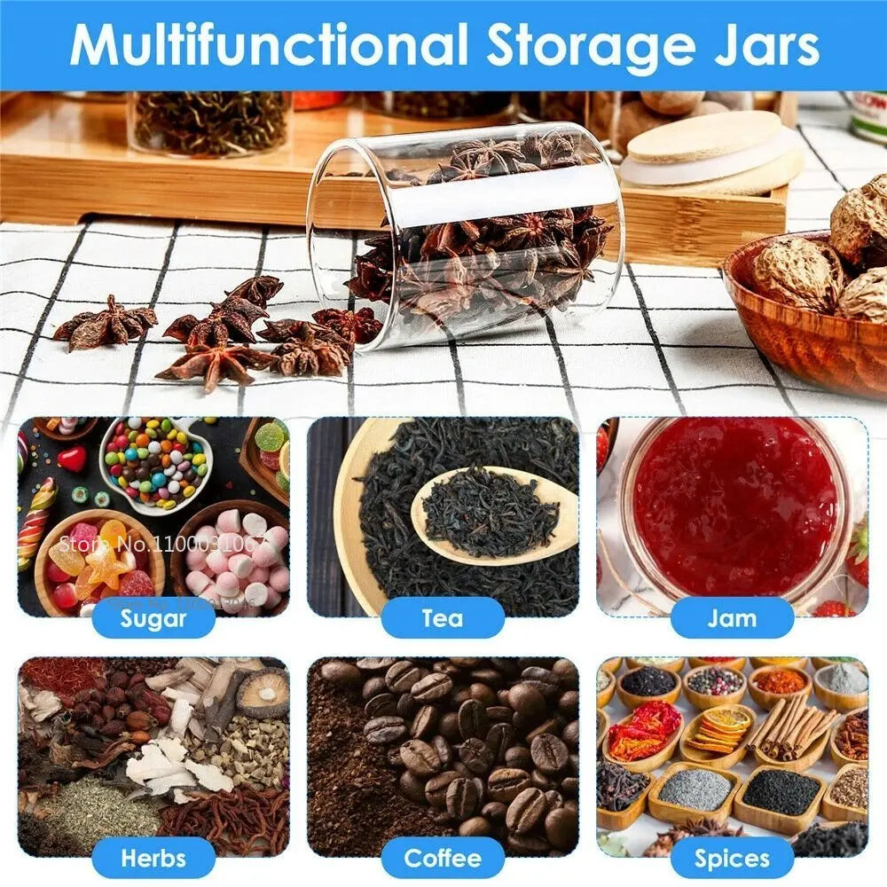 DecorBites™ Glass Food Storage Jar with Lid for Kitchen Organization