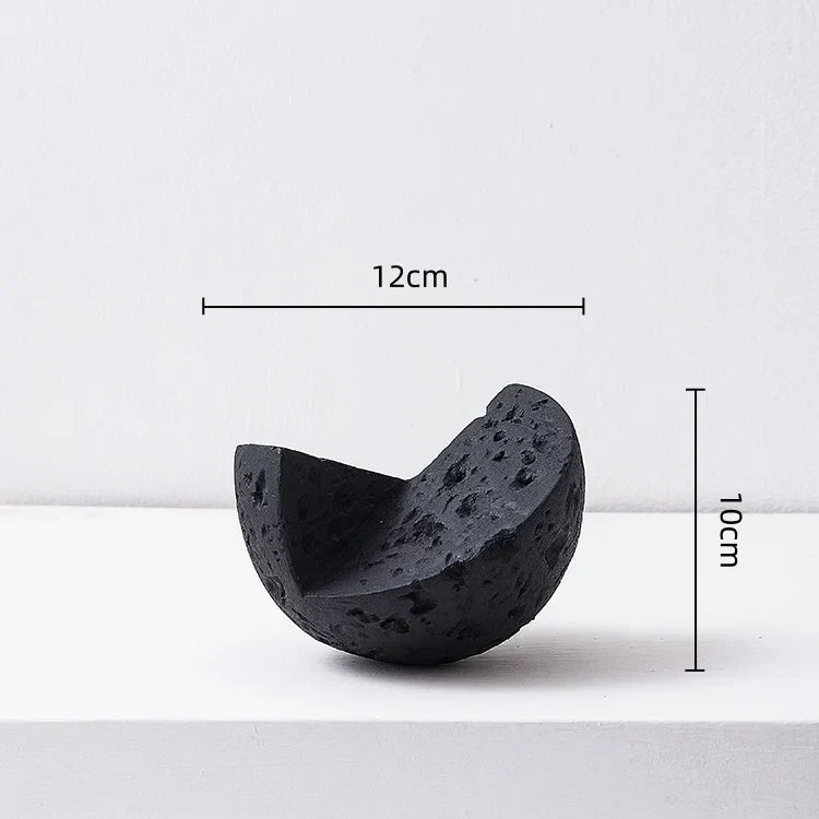 ديكور بايتس™ - زينة سيراميكية هندسية كروية على شكل قمر - إكسسوار ديكور منزلي