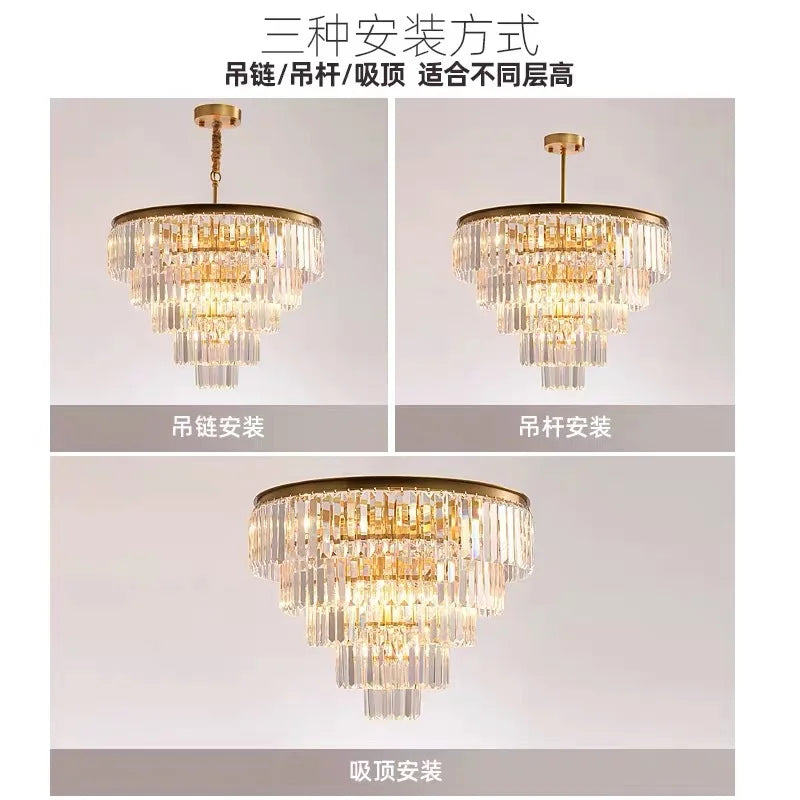 Lámpara de techo de cristal LED Gold™ Decorbites: Accesorio de decoración de lujo para el hogar