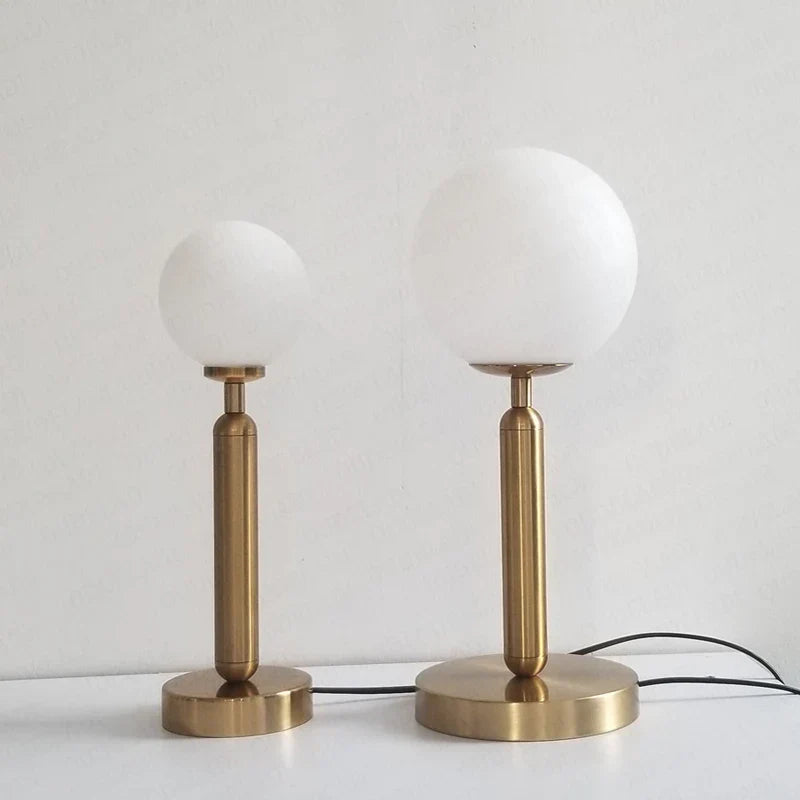 DecorBites™ LED Glass Ball Brass Table Lamp for Luxury Home Decor Bedrooms & Offices