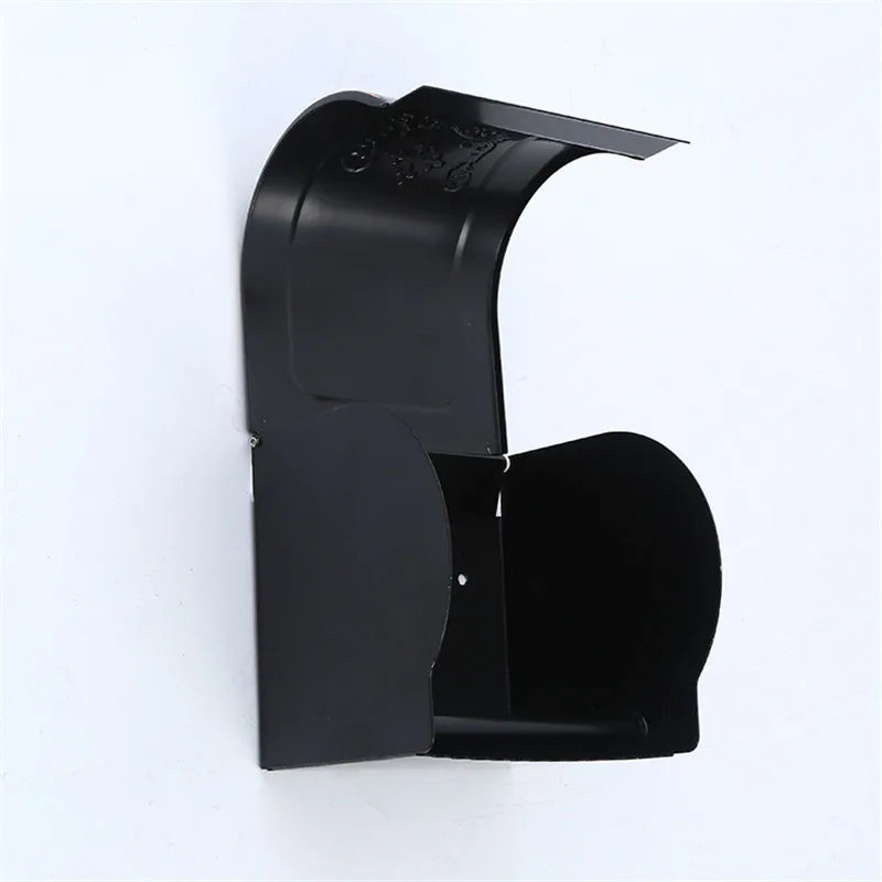 DecorBites™ Black Carved Aluminum Bathroom Tissue Holder Toilet Paper Roll Rack