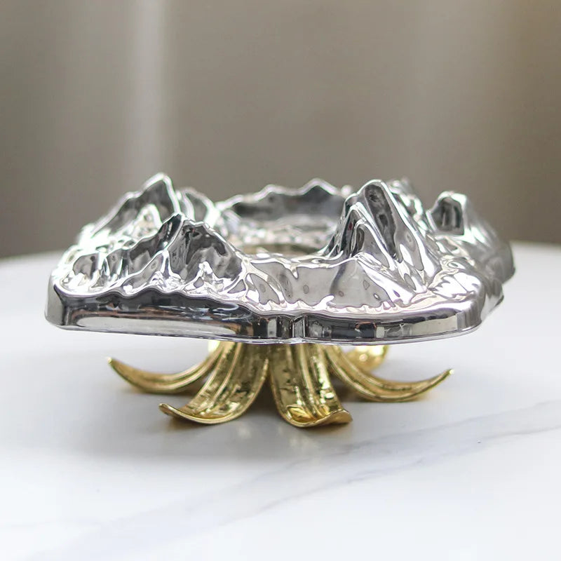 DecorBites™ High-Leg Iceberg Tray Desktop Organizer Decor Ashtray Candy Plate