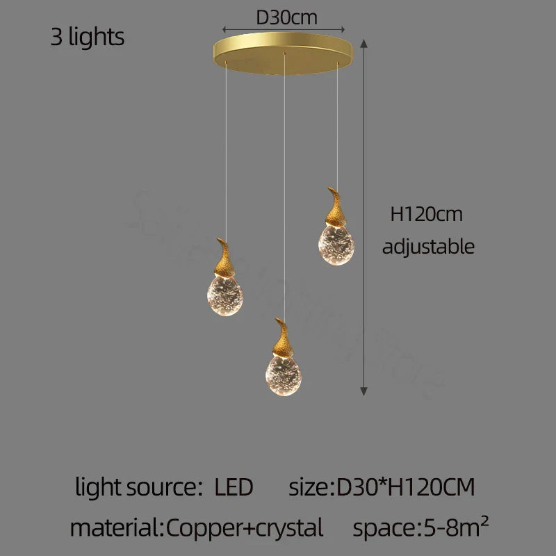 Decorbites™ Lámpara de Cristal en Forma de Calabaza para Sala de Estar y Restaurante