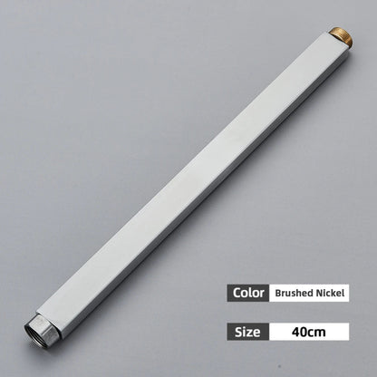 أنبوب تمديد صنبور دش الحمام الأسود من DecorBites™ - دائري ومربع 30/40 سم واجهة عامة