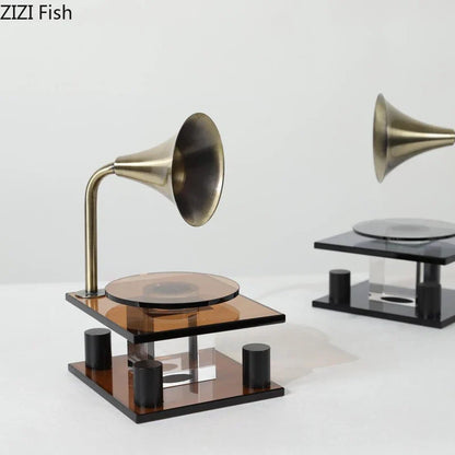 Adorno decorativo DecorBites™ con forma de equipo musical de cristal - Arte de escritorio moderno