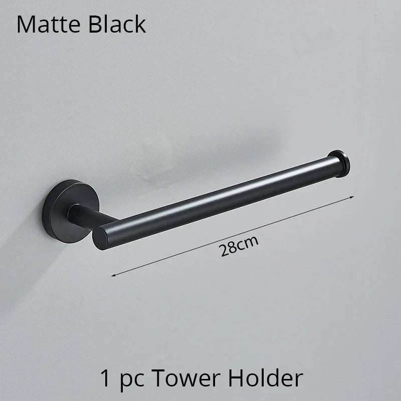 DecorBites™ Bathroom Hardware Set Shelf Paper Holder Hook Towel Rack Ring Bath Accessories