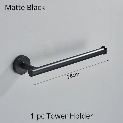 DecorBites™ Bathroom Hardware Set Shelf Paper Holder Hook Towel Rack Ring Bath Accessories