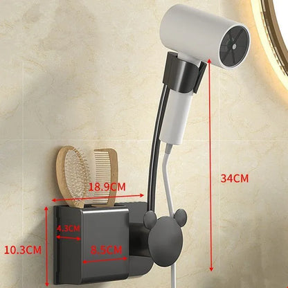 DecorBites™ Bathroom Hair Dryer Holder Wall Mount Storage Rack
