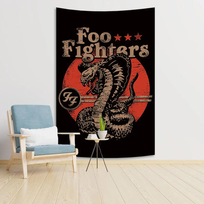 Decobites Rock Band Tapestry: Heavy Metal Pop Foos Fighters Print for Stylish Home Decor