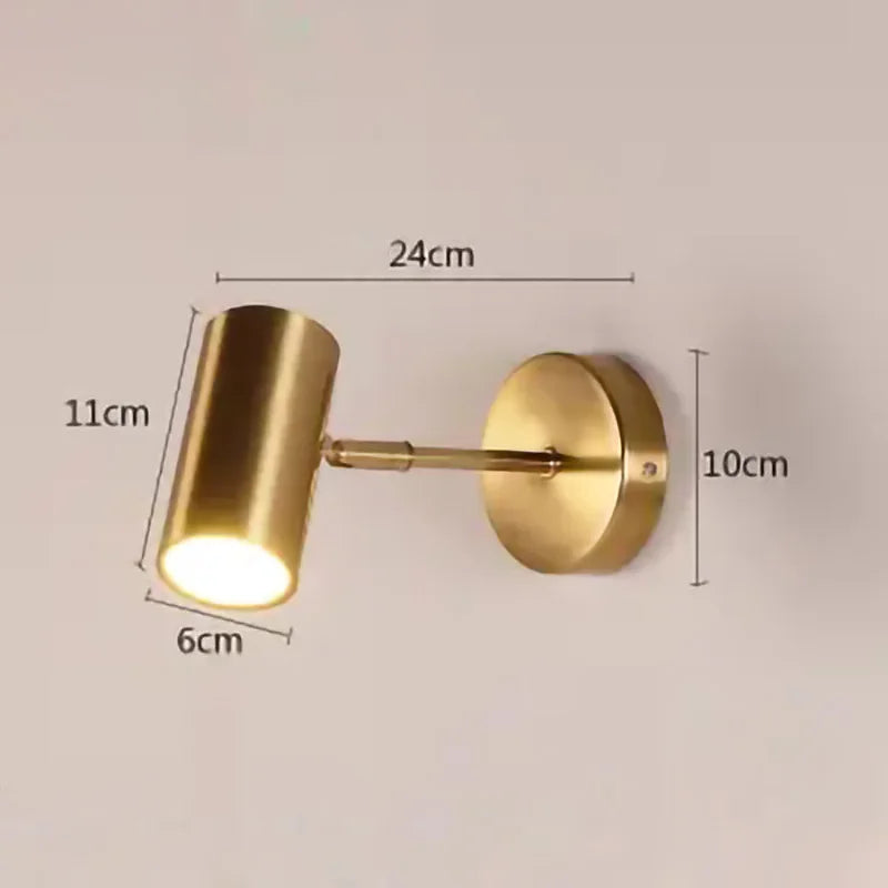 Aplique de pared LED dorado DecorBites™, moderno y ajustable, para sala de estar