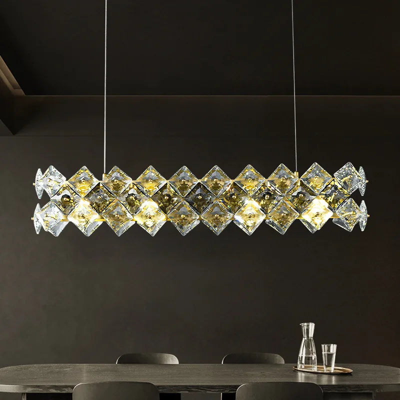 DecorBites™ Crystal Round Chandelier: Modern Dining Room Lighting Fixture, Nordic Style Decoration