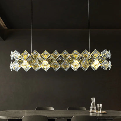 DecorBites™ Crystal Round Chandelier: Modern Dining Room Lighting Fixture, Nordic Style Decoration