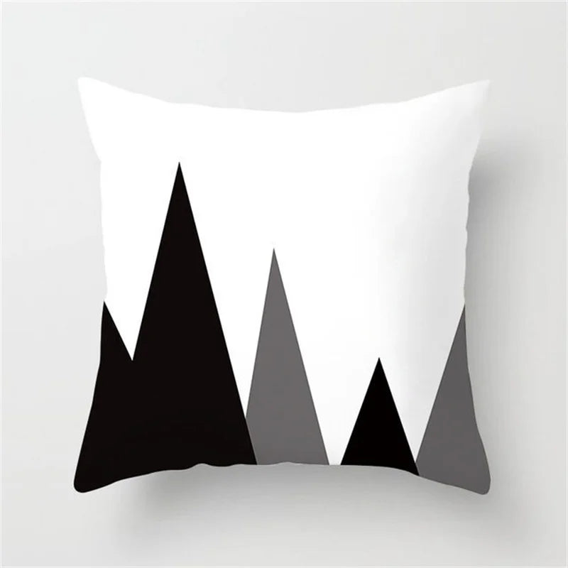DecorBites™ Heart Stripe Pillow Cases | Black & White Polyester Cushion Covers