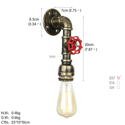 Decorbites™ Industrielle Eisen-Wandlampe Vintage-Loft-Licht E27 LED-Wandlampen