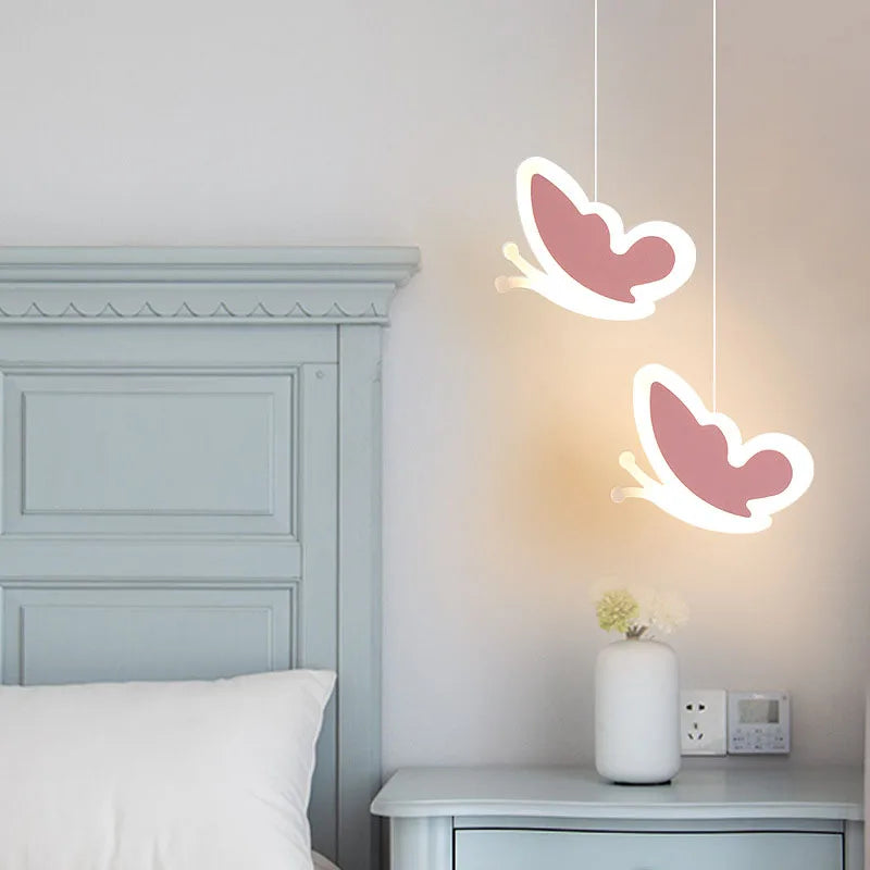 DecorBites™ Heart Blossom Butterfly LED Chandelier for Children's Room