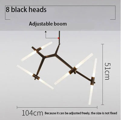 DecorBites™ LED Chandelier: Modern Gold Black Ceiling Pendant for Kitchen Dining Living Bedroom