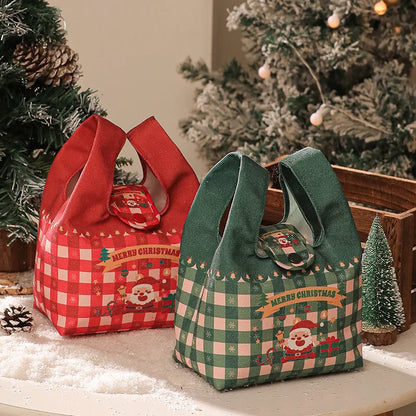 DecorBites™ Christmas Apple Handheld Sail Bag Short Plush Gift Bag for Friends and Colleagues
