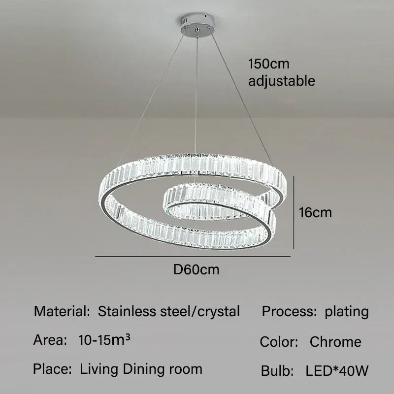 Lámparas colgantes LED de cristal DecorBites™: Lámpara de araña moderna y lujosa para salas de estar y comedores