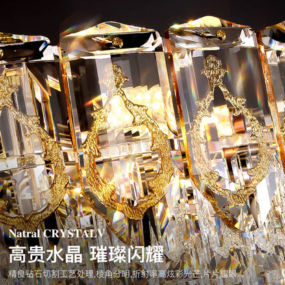 DecorBites™ Crystal Chandelier: Modern Luxury Round Italian Restaurant Light