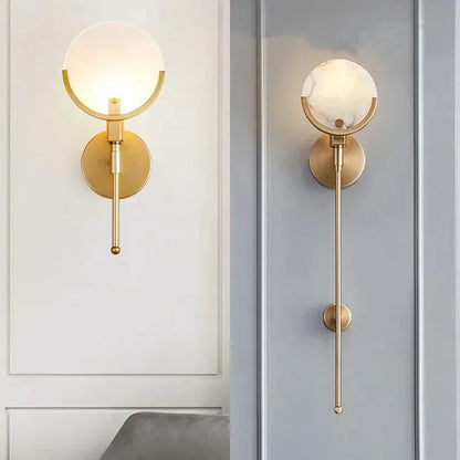 DecorBites™ Marble & Copper Wall Lamp for TV Background, Restaurants, Bedroom - Luxury Decor