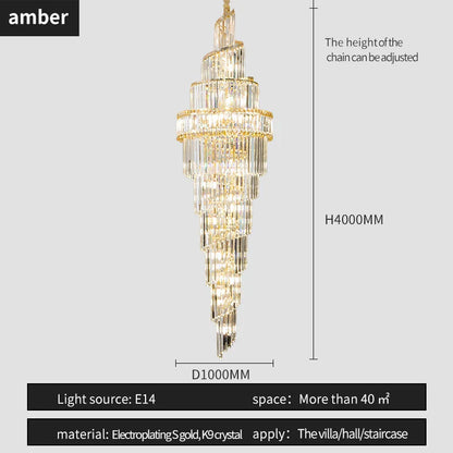 DecorBites™ Crystal Hollow Chandelier LED Light for Modern Luxury Living Room Loft