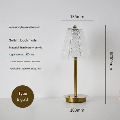 DecorBites™ Diamond Touch Desk Lamp, Modern Metal, Bedside Atmosphere, Creative & Romantic