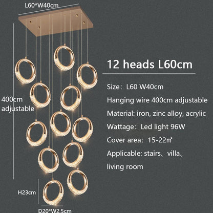 DecorBites™ Circle Ring LED Chandelier Light for Luxe Living Spaces